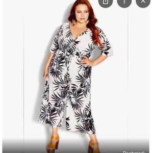 NWT - City Chic Tropical Print Phi Phi Fun Jumpsuit